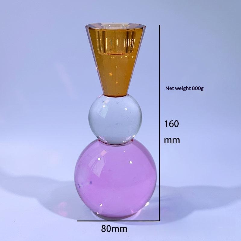 Crystal Multi-colored Candle Holder For Atmospheric Decor