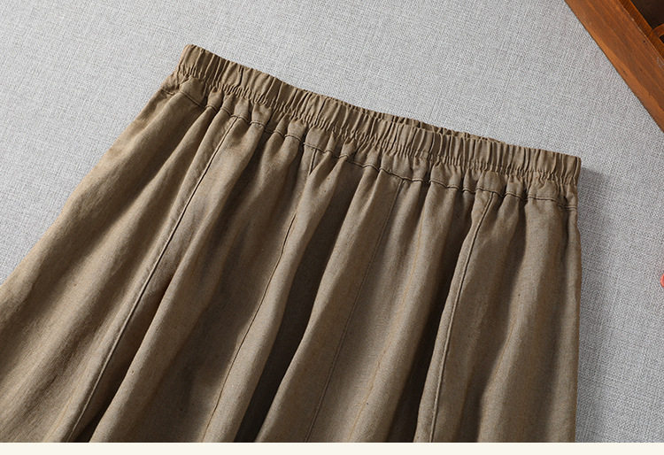 Elastic-Waist Cotton-Linen Skirt, picture 7 of 8
