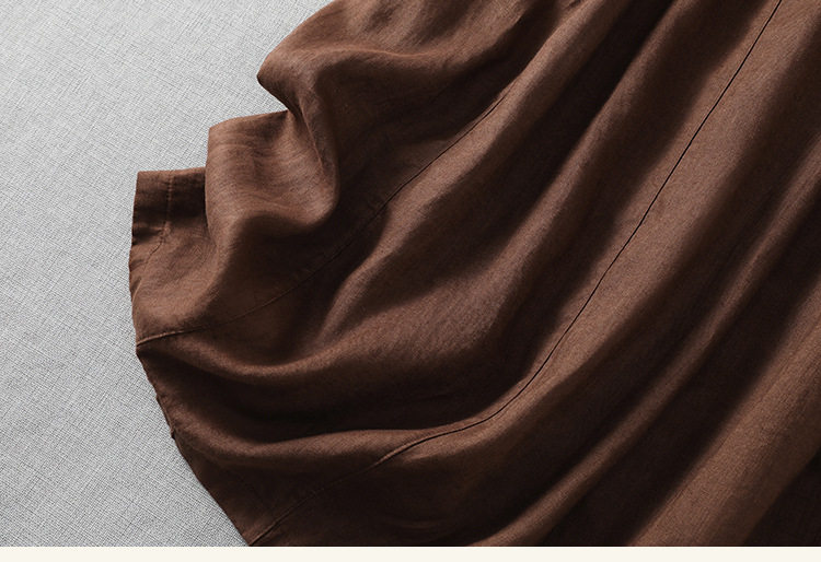 Elastic-Waist Cotton-Linen Skirt, picture 3 of 8