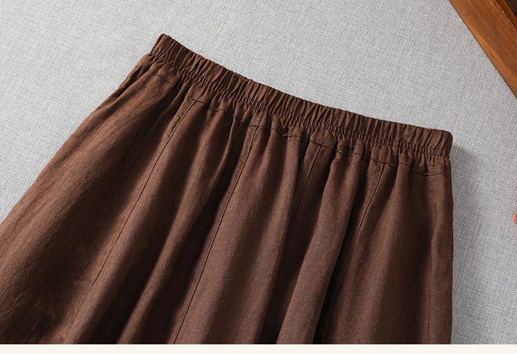 Elastic-Waist Cotton-Linen Skirt, picture 8 of 8
