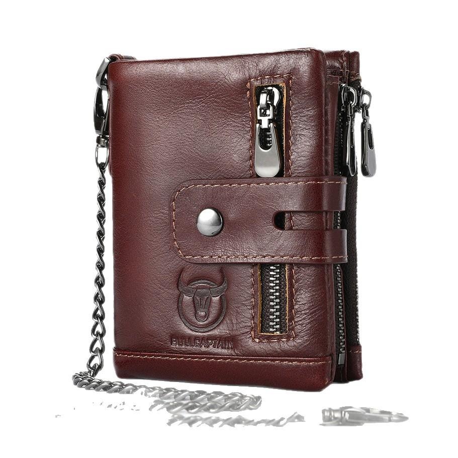 Captain Bull Mens Genuine Leather Phone Holder Wallet, Multi-functional 7