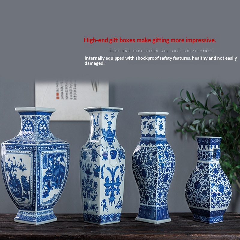 Semi-hand-painted Silk Painting Jingdezhen Ceramic Vase Ornament