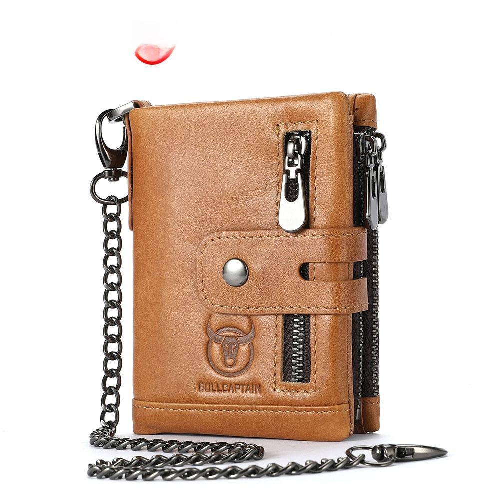 Captain Bull Mens Genuine Leather Phone Holder Wallet, Multi-functional 3