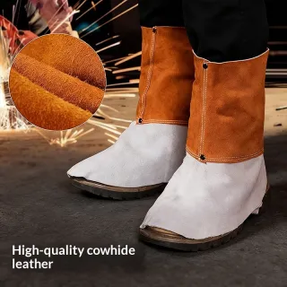 Leather Insulated And Reinforced Welding Leg Guards To Prevent Sparks And Splashes