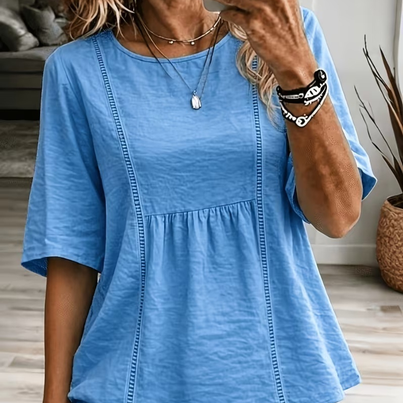 New Polyester Women's Short Sleeved Shirt