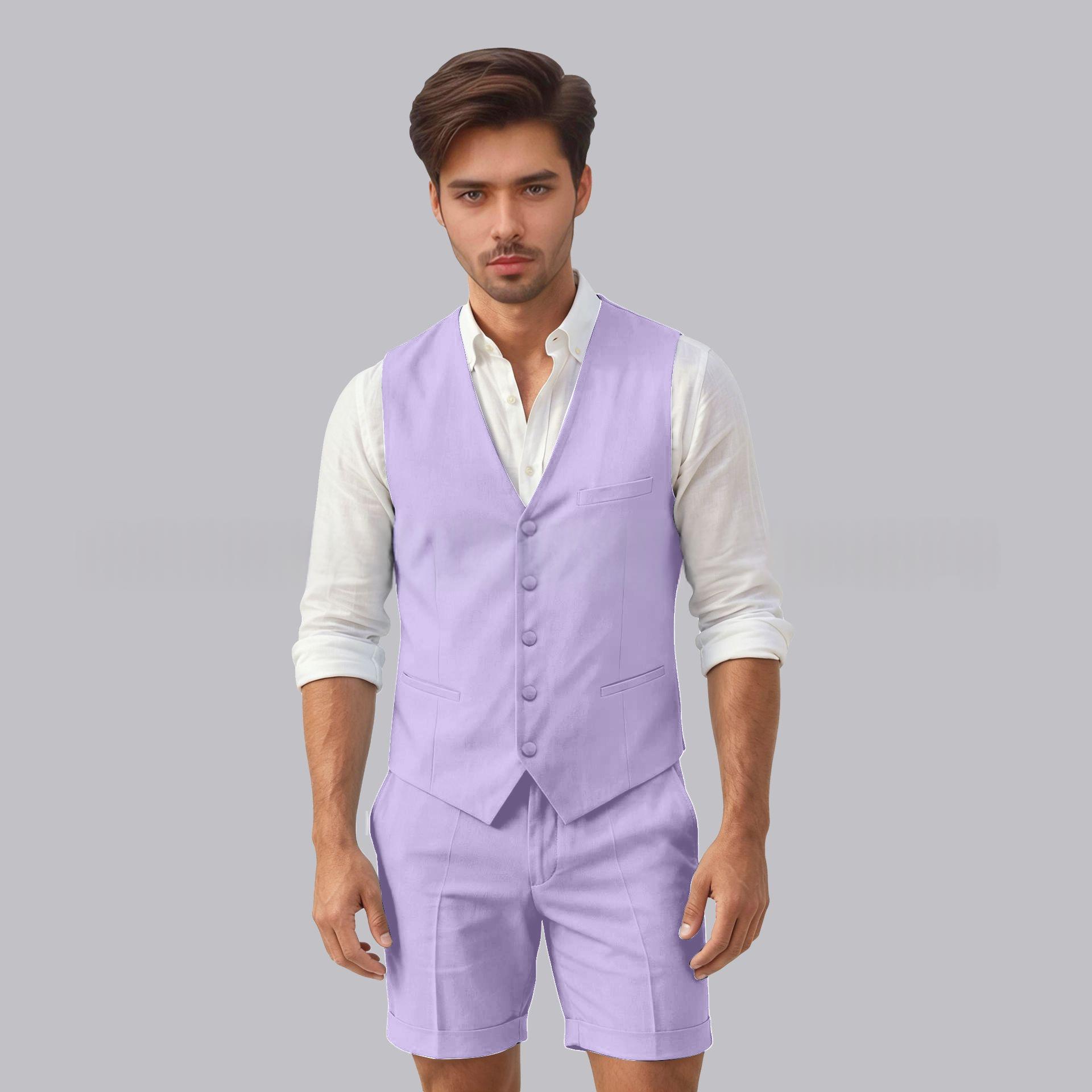 Mens Fashionable Casual Vest Suit Slim-Fit Style