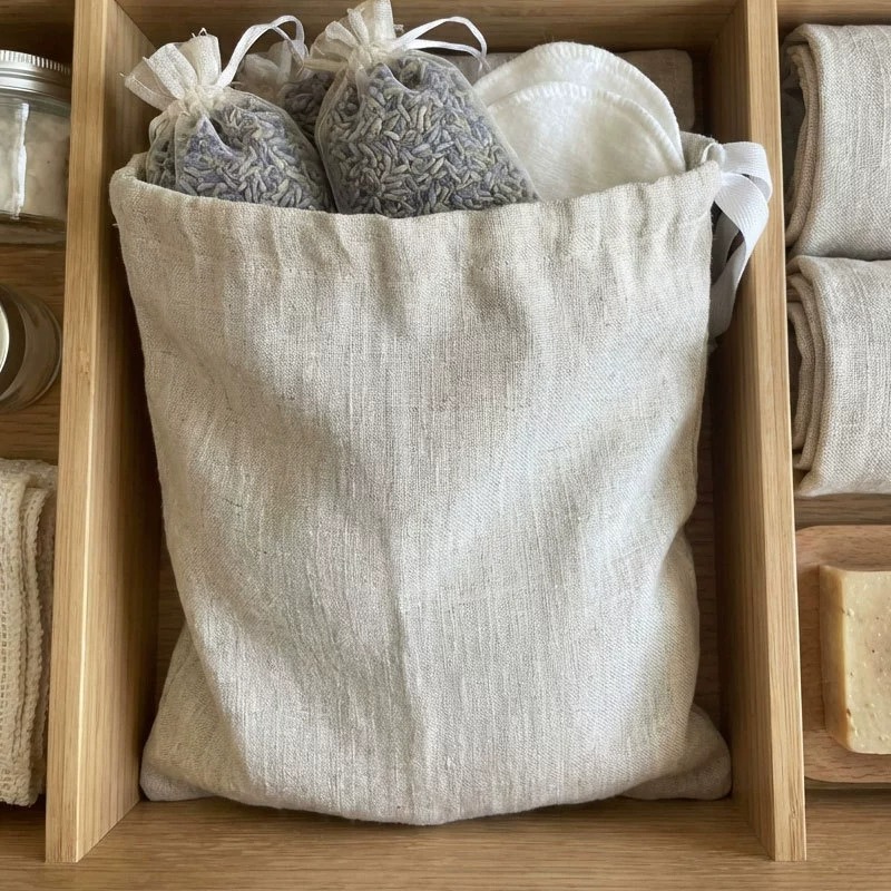 Linen Storage Bag Large Capacity Organizing Simple Solid Color