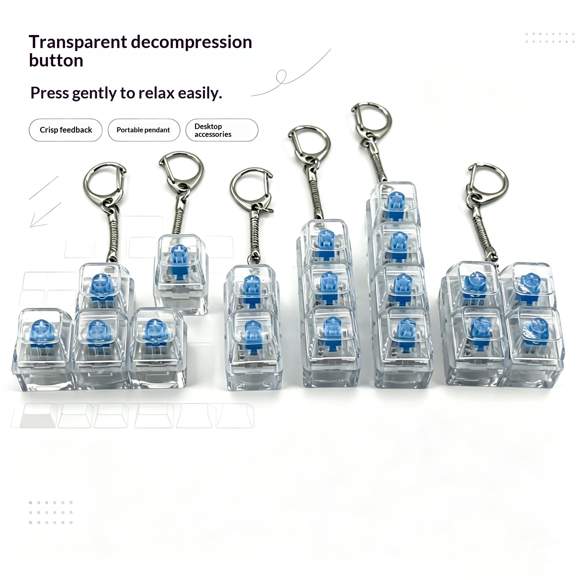 Highly Transparent PC Material Decompression Button For Decompression Toy 2