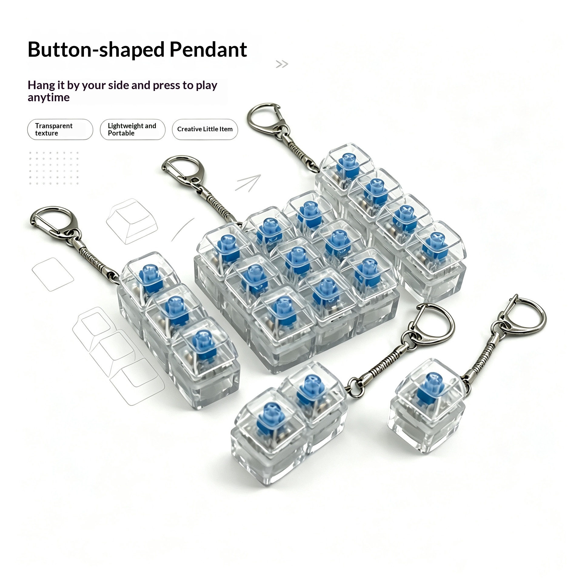 Highly Transparent PC Material Decompression Button For Decompression Toy 5