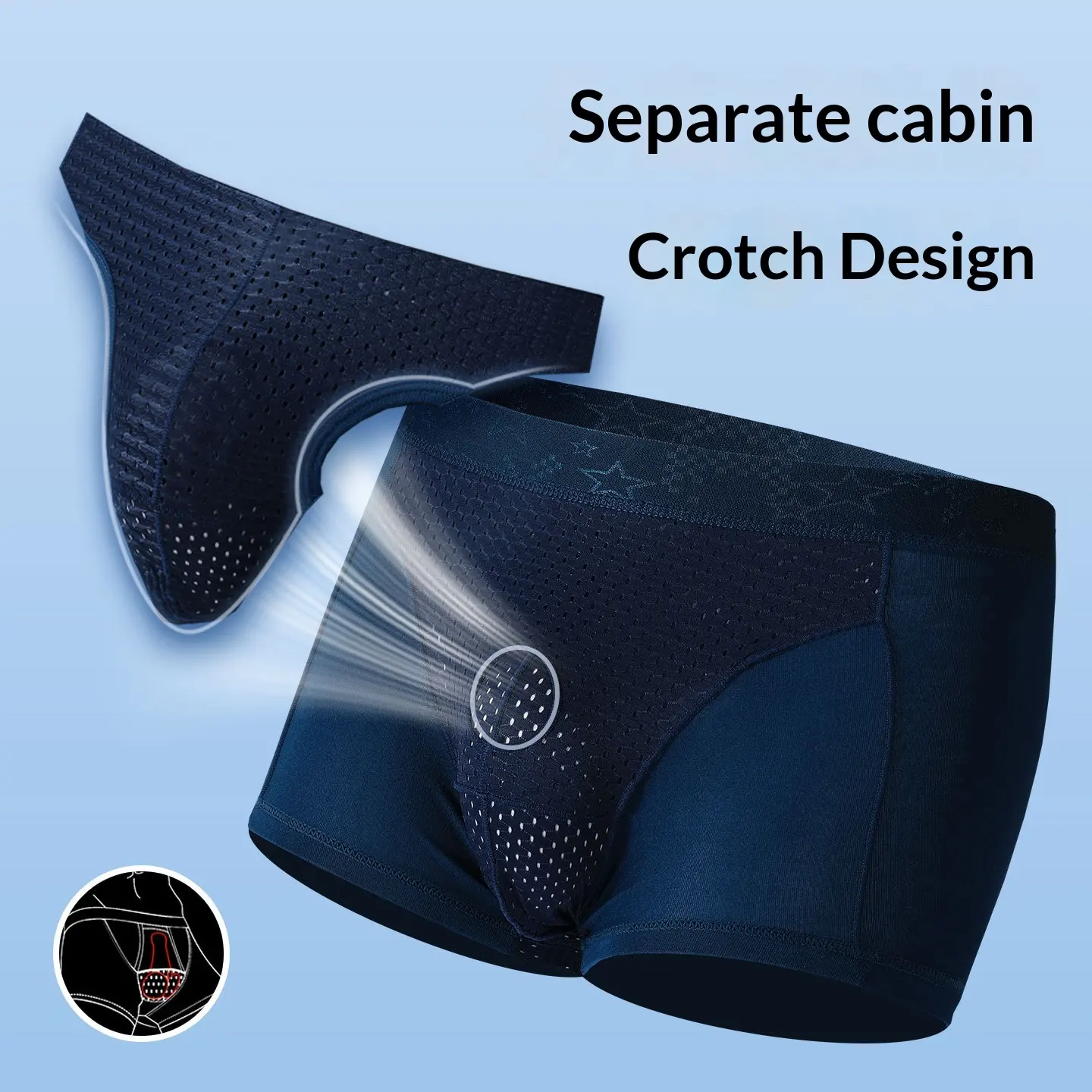 Ice Silk Pouch Briefs Varicose Proof Mens
