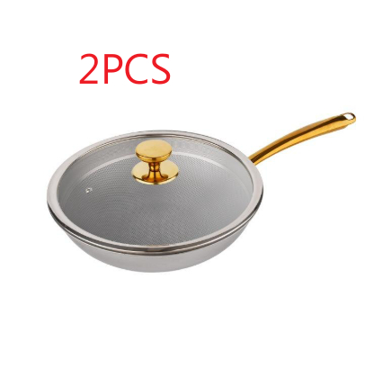 Household Pure Titanium Cookware Set With Gold-plated Handles Frying Pan — foto 7