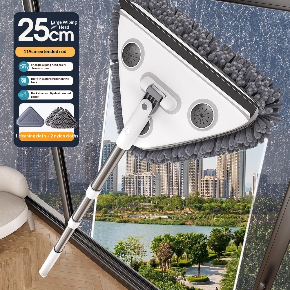 All-in-one Triangular Mop With Scrubbing Function