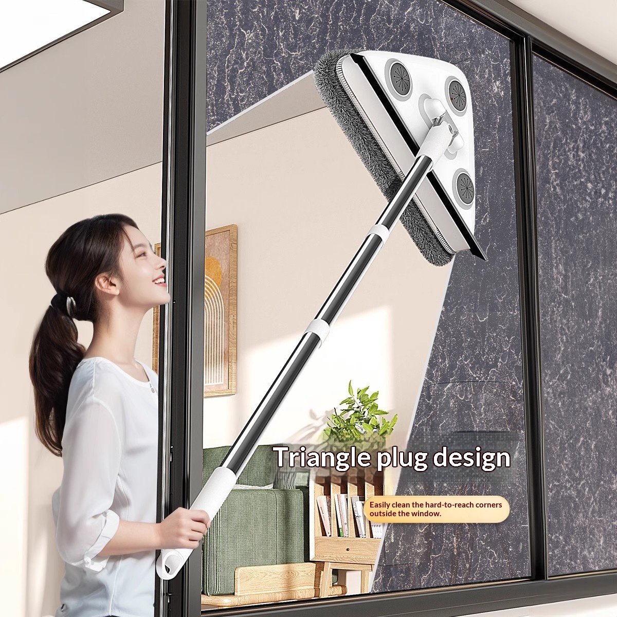 All-in-one Triangular Mop With Scrubbing Function