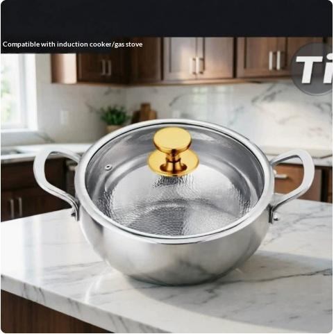 Household Pure Titanium Cookware Set With Gold-plated Handles Frying Pan — foto 2