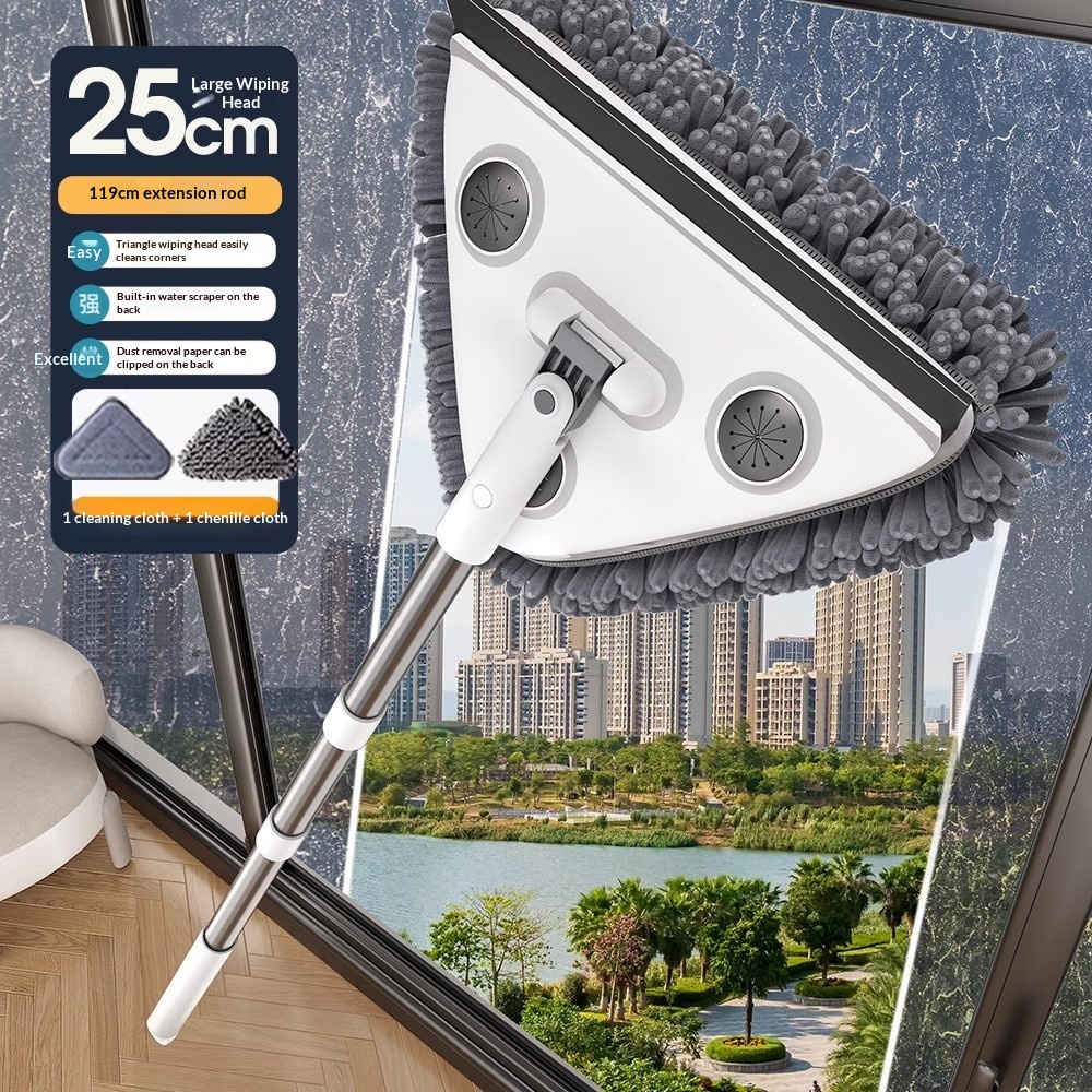 All-in-one Triangular Mop With Scrubbing Function