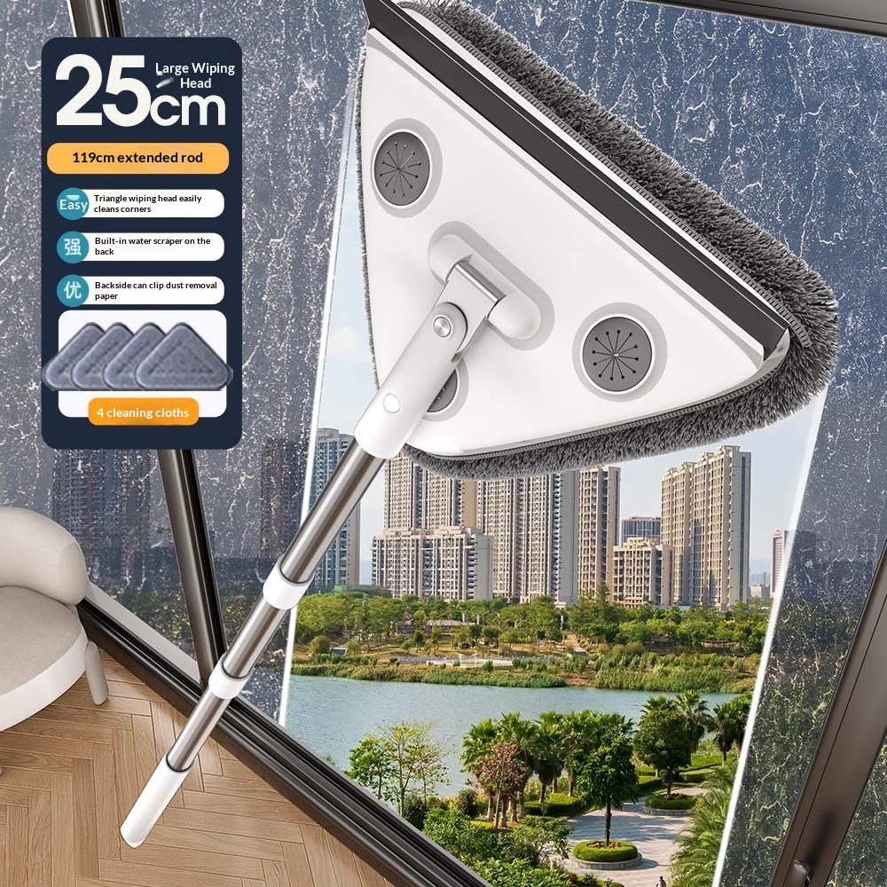 All-in-one Triangular Mop With Scrubbing Function