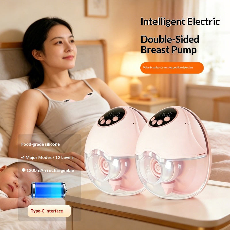 Tire-lait portable double face, fonctionnement mains libres tout-en-un