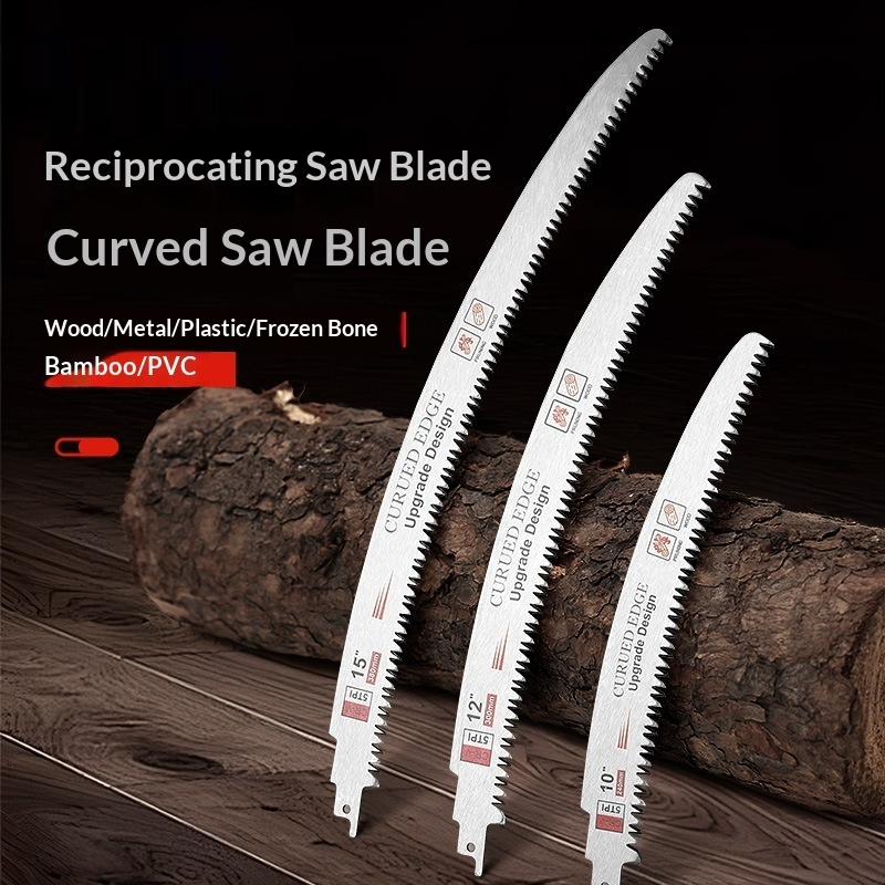 Curved Reciprocating Saw Blade Alternating Teeth Wood
