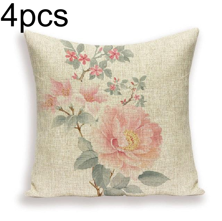 Housse de coussin avec peinture à l'encre, fleurs et plantes – Image 5