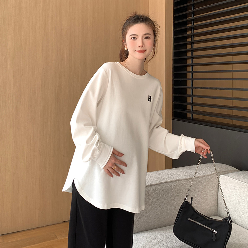 Maternity Long-sleeve Mid-length Loose-fit T-shirt