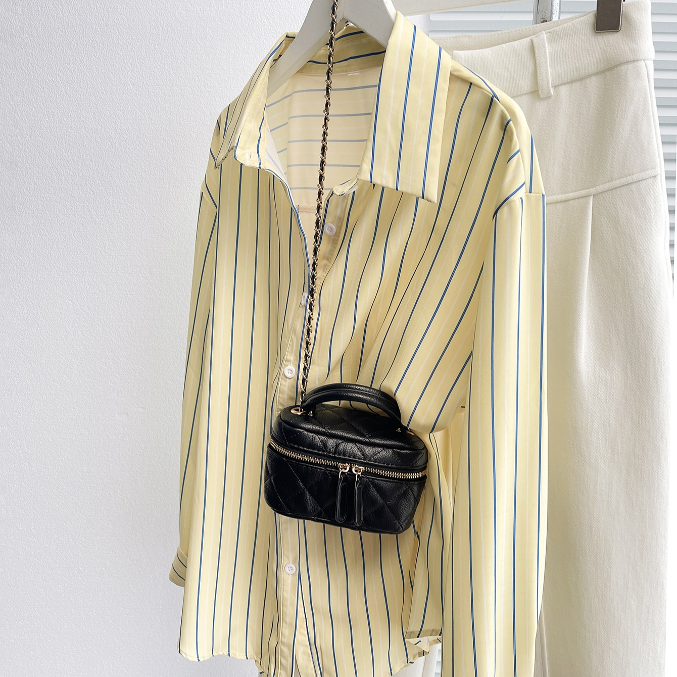 Loose-fitting Casual Striped Long-sleeve Shirt