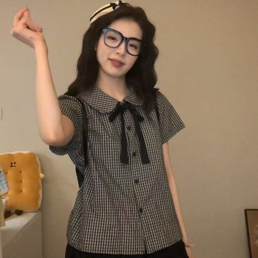 Summer New Japanese-style Retro Preppy Top