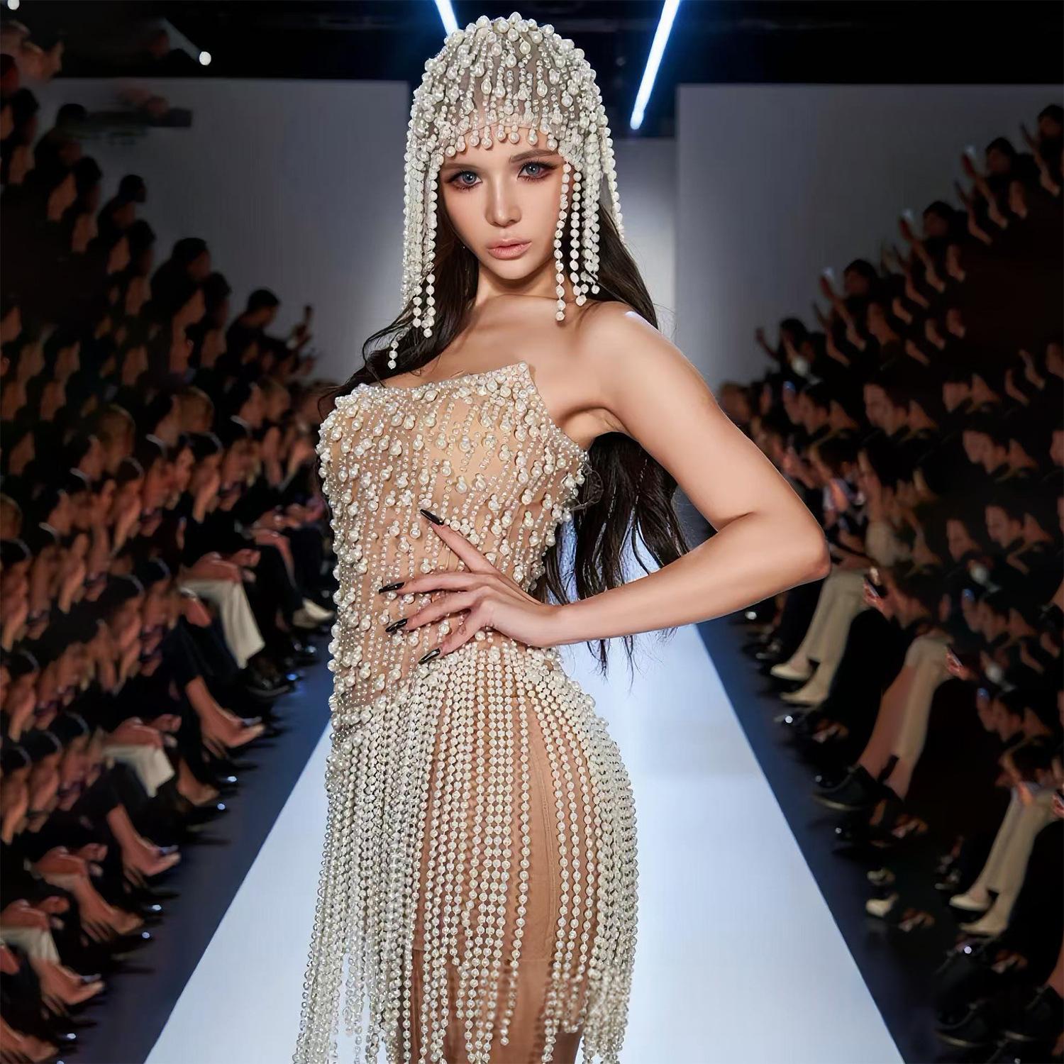 Womens Tassel-embellished Slim-fit Dress