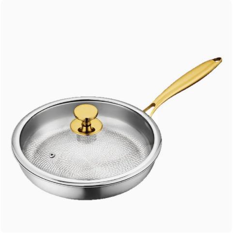 Household Pure Titanium Cookware Set With Gold-plated Handles Frying Pan — foto 12