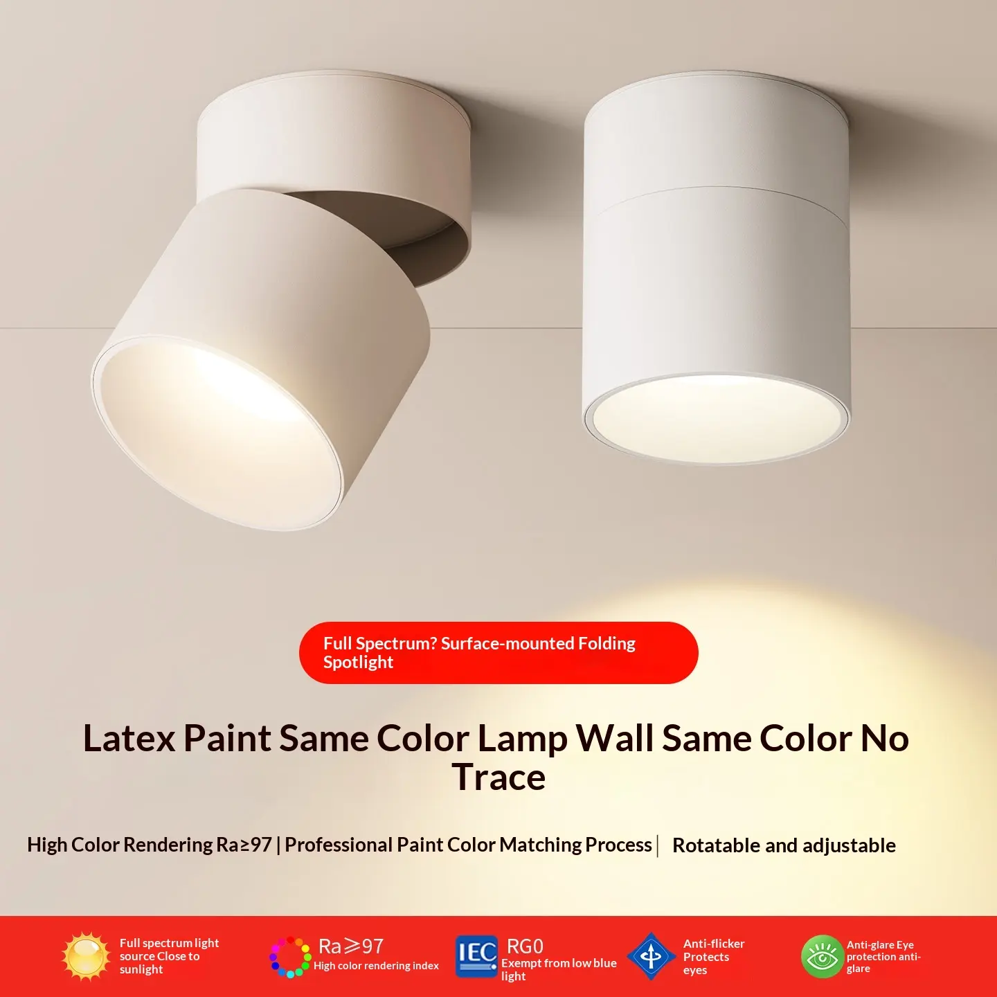 Foldable Rotating Minimalist Background Wall Light