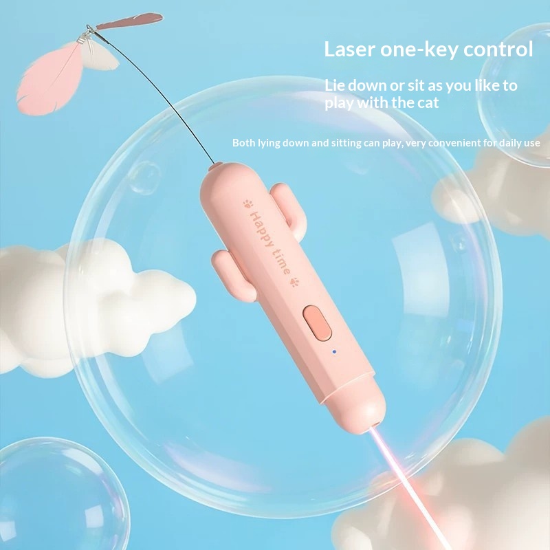 Infrared Laser And Feather 2-in-1 Cat Toyyour Pets Ultimate Boredom-busting Gadget 2