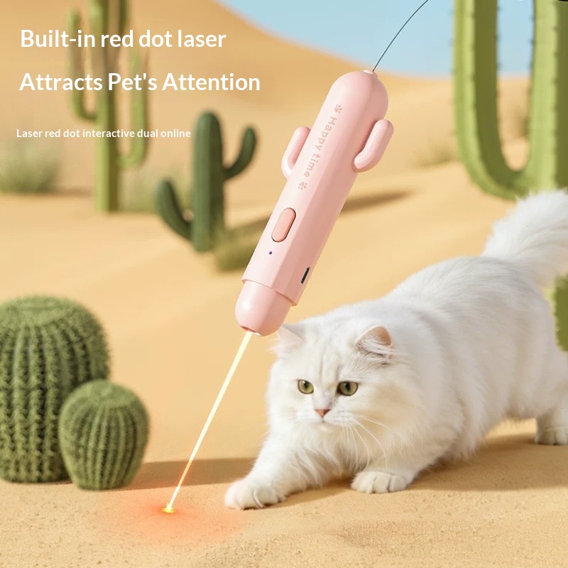 Infrared Laser And Feather 2-in-1 Cat Toyyour Pets Ultimate Boredom-busting Gadget 3