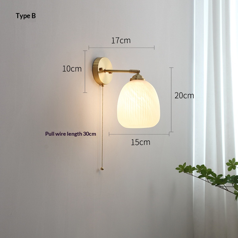 Nordic Copper-colored Wall Lamp Japanese-style Artistic Background Wall Decorative Light — foto 3