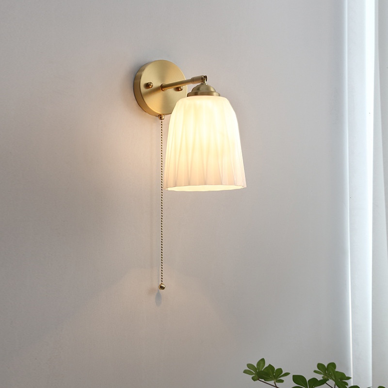 Nordic Copper-colored Wall Lamp Japanese-style Artistic Background Wall Decorative Light — foto 8