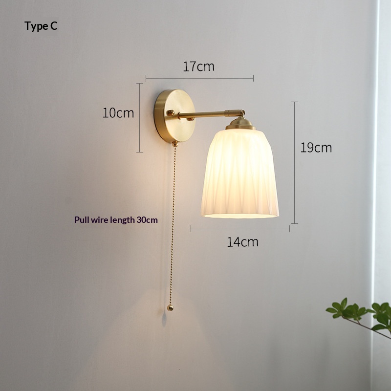 Nordic Copper-colored Wall Lamp Japanese-style Artistic Background Wall Decorative Light — foto 4