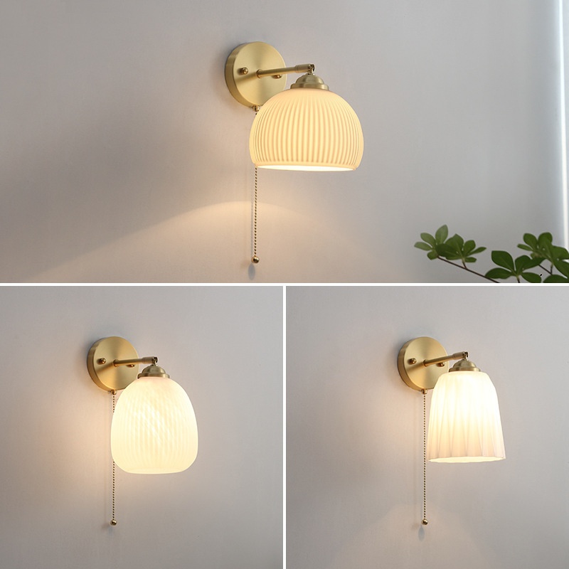 Nordic Copper-colored Wall Lamp Japanese-style Artistic Background Wall Decorative Light — foto 5