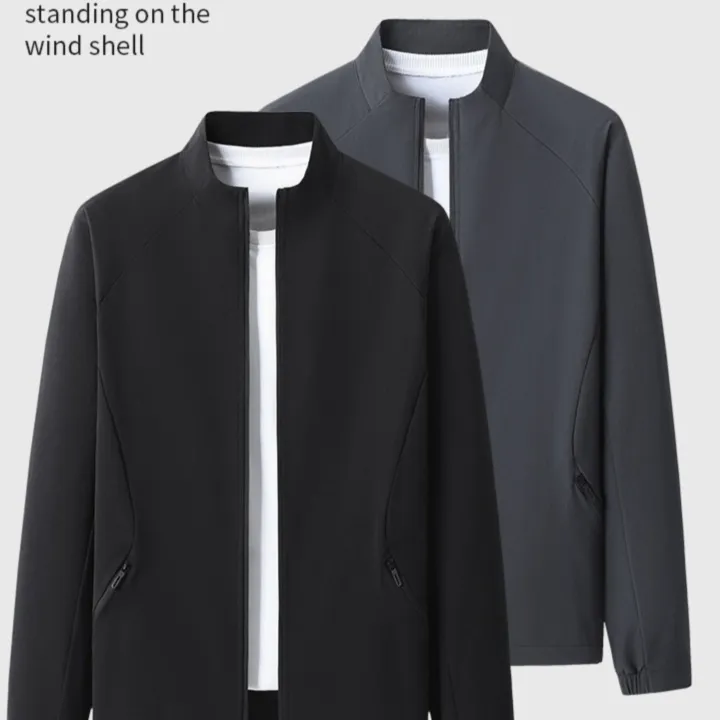 Mens New SpringAutumn Casual Running Stand-Collar Waterproof