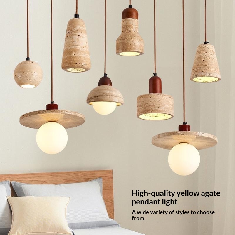 Bedside Pendant Lamp Creamy-toned Wabi-sabi Bar Counter Light
