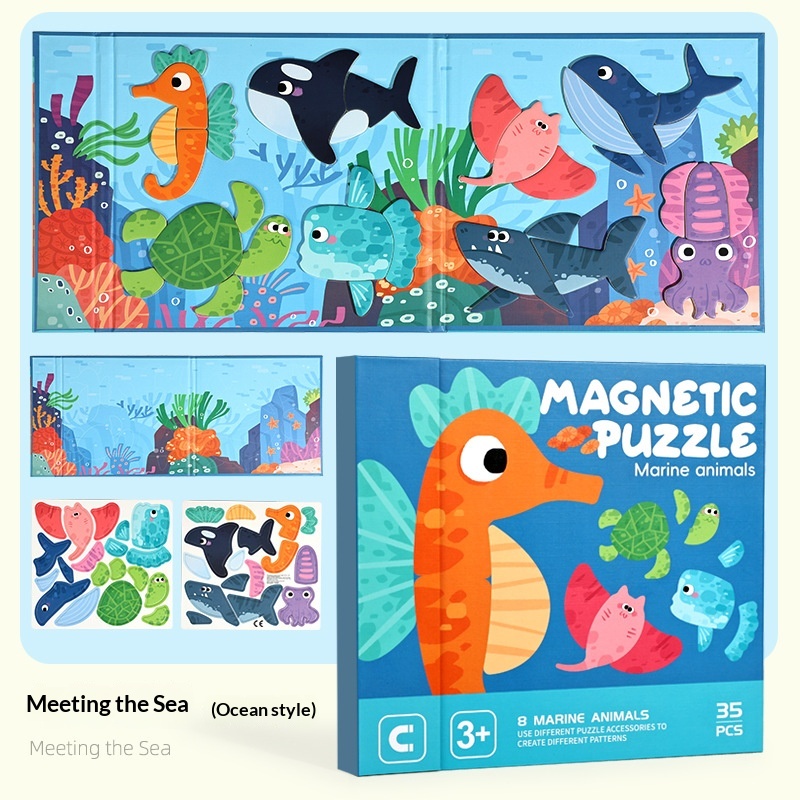 Childrens 8-in-1 Magnetic Refrigerator Sticker Toy
