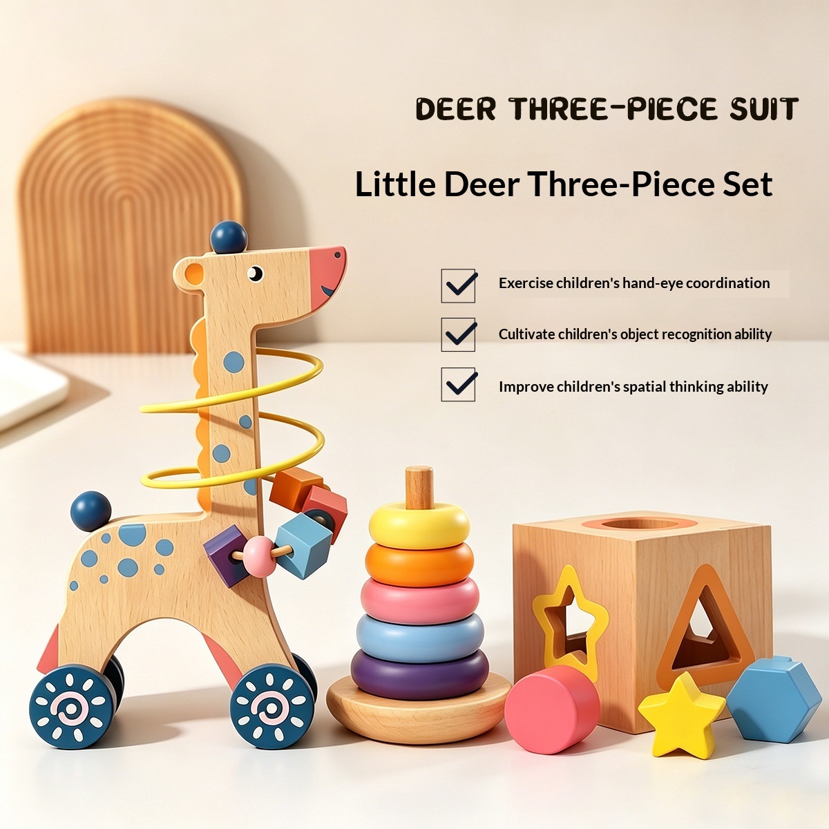 Animal Wooden Bead Three-Piece Gift Set — foto 6