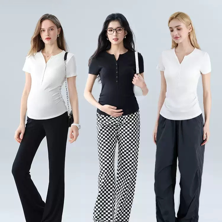 Summer Thin Outerwear Nursing Short-sleeve T-shirt