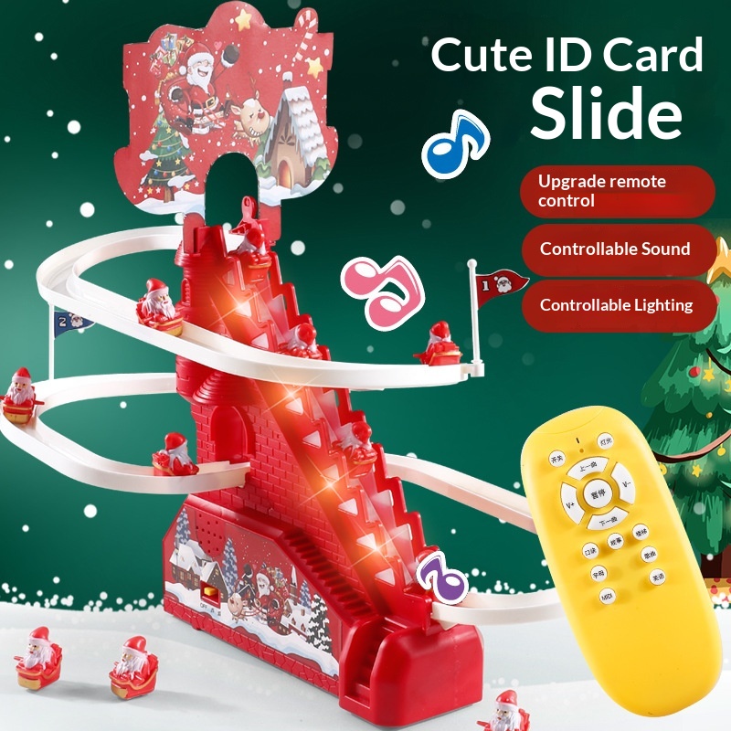 Electric Rail Santa Claus Toy That Automatically Climbs Stairs