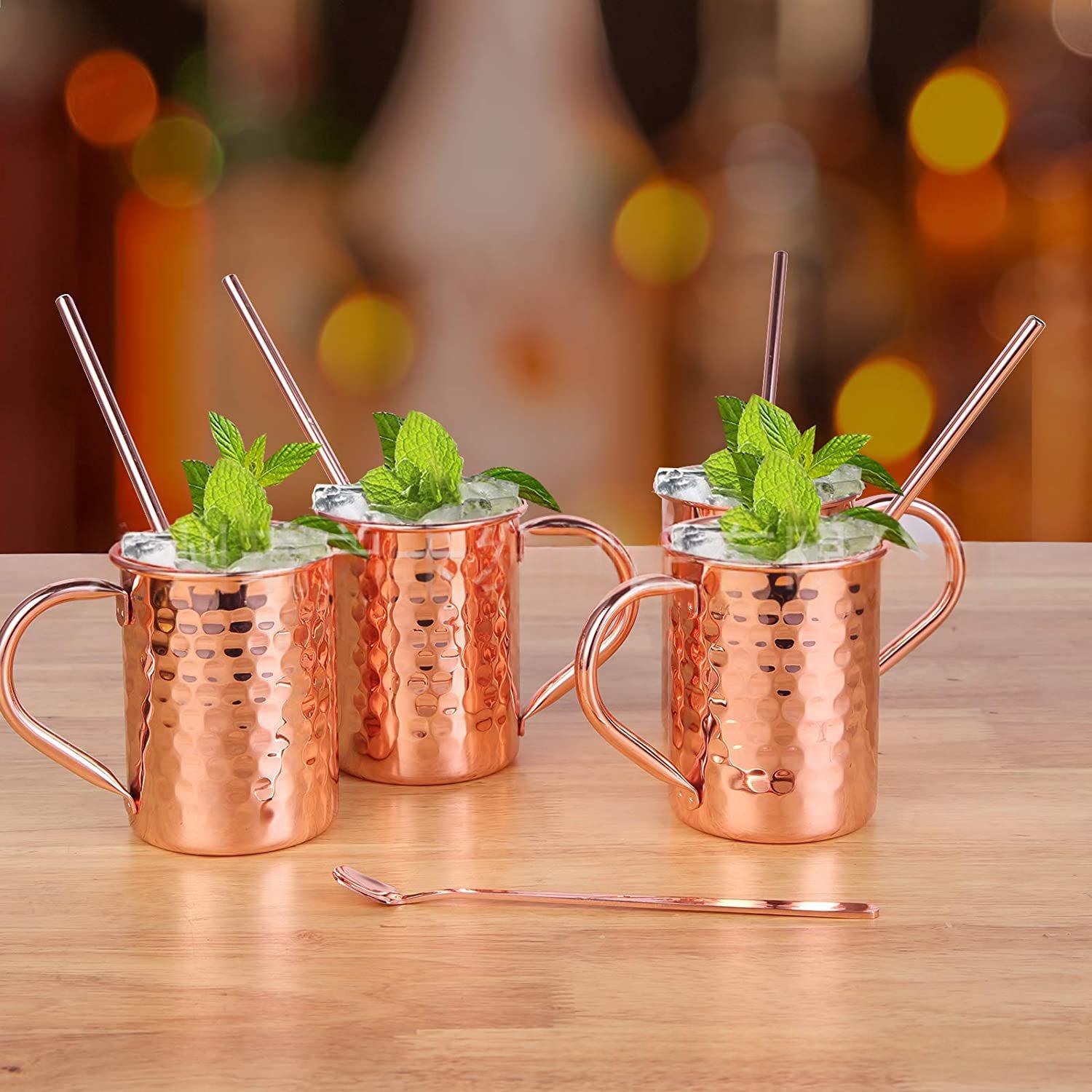 Metal-flanged Copper-plated Hammered Stainless Steel Mug — foto 5