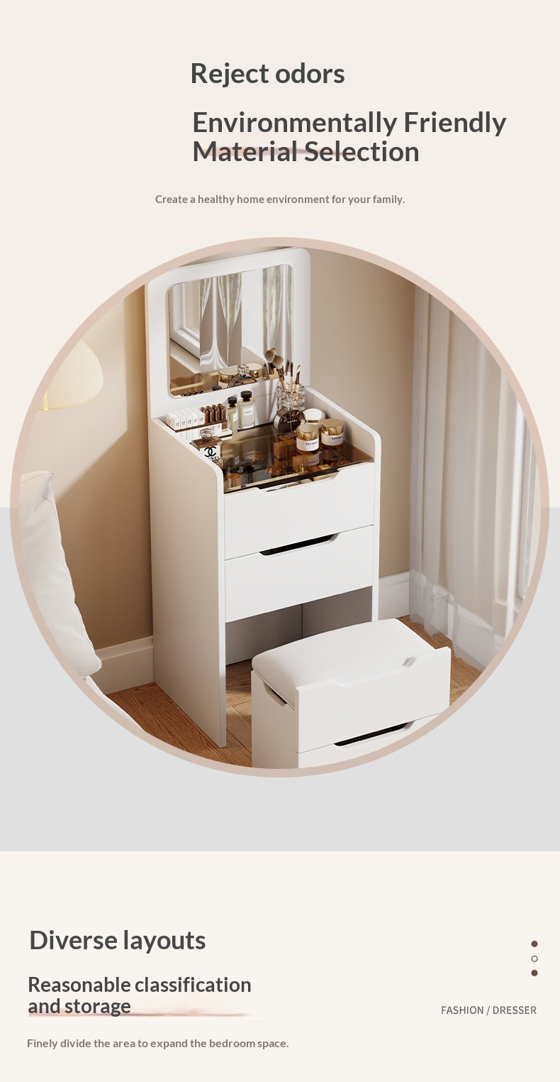 Dressing table wood grain finish