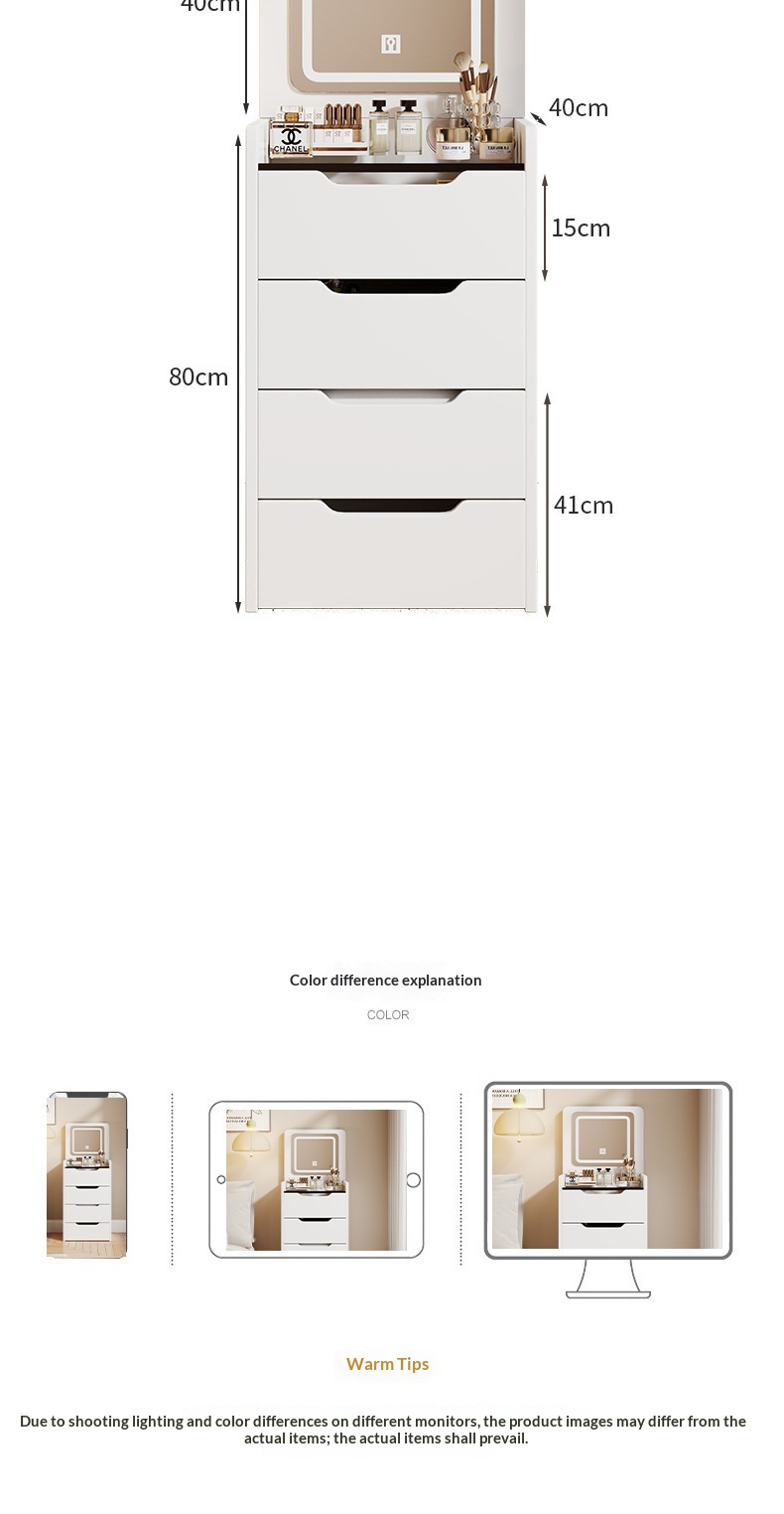 Dressing table hidden stool detail