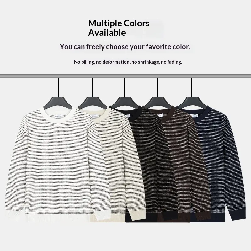 Mens Casual Round-neck Knit Sweater
