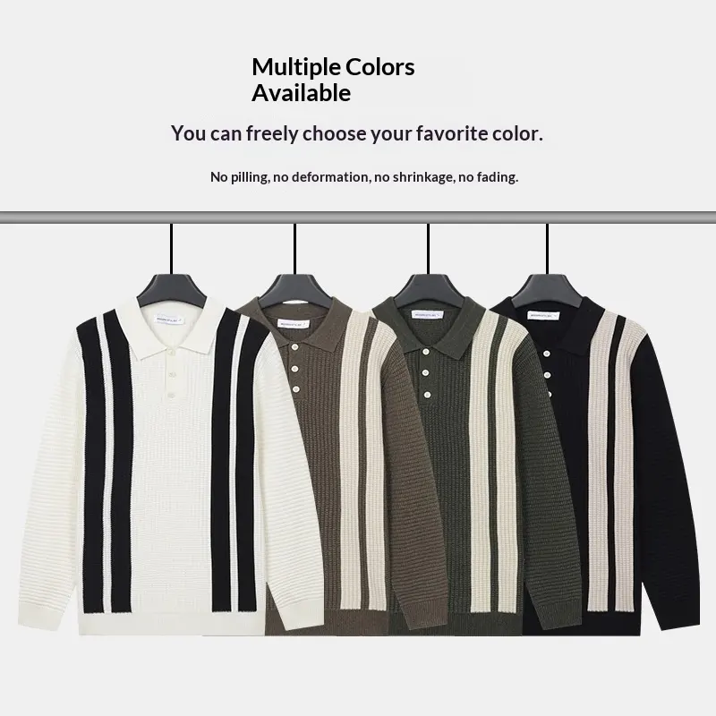 Mens Long-sleeve Knitted Casual Warm Top