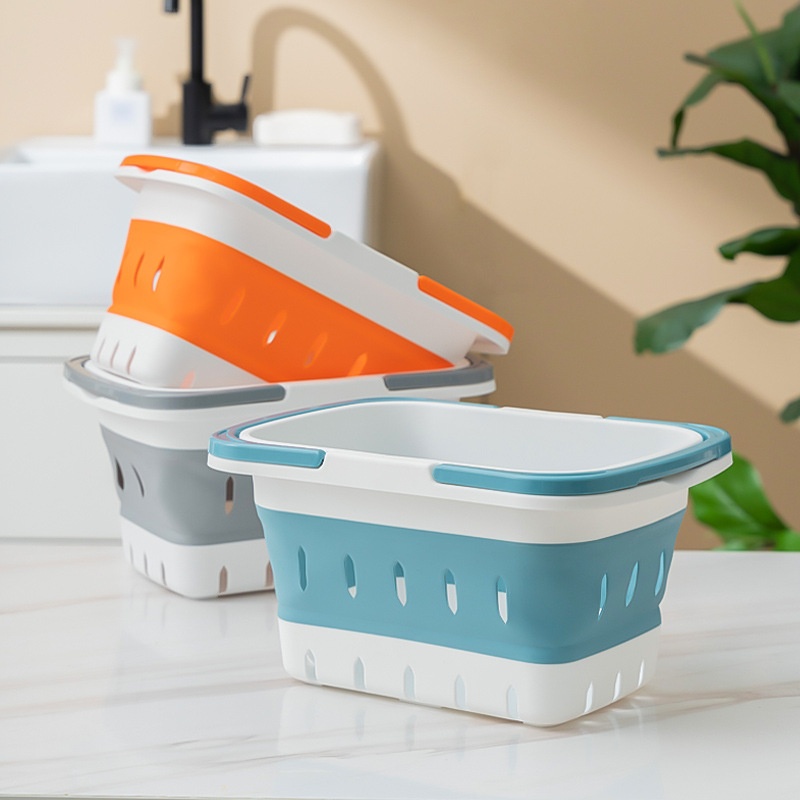 Household Portable Foldable Bathroom Shower Storage Basket
