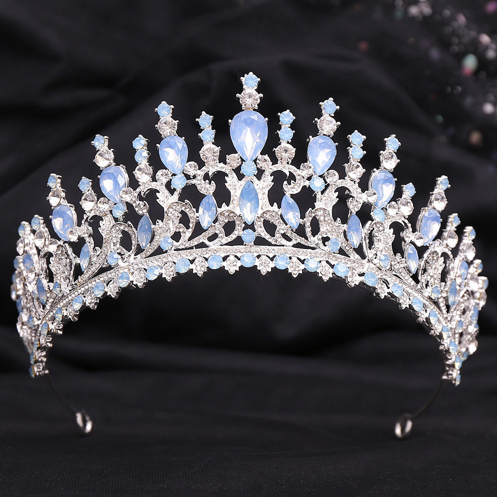 Vintage Baroque Citrine Crystal Crown Bridal Wedding Headpiece