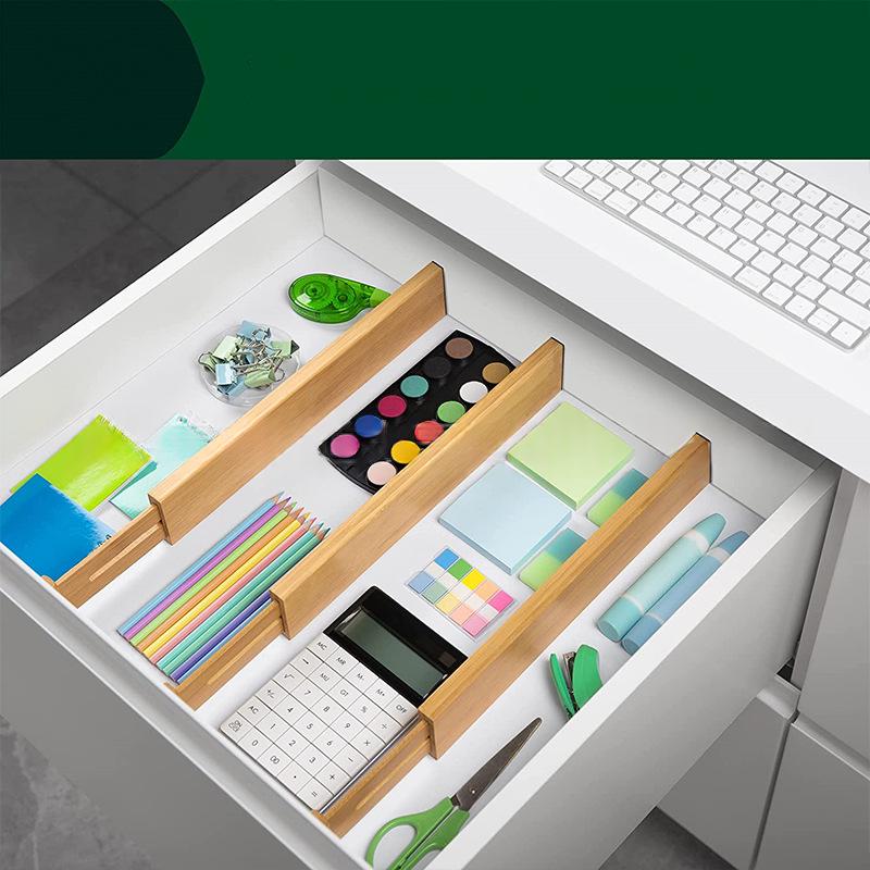 Bamboo Drawer Divider Kitchen Drawer Organizer 3