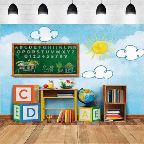 Classroom Blackboard Back-to-school Backdrop Banner Party Decoration Flag Cloth